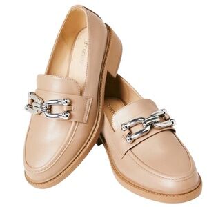 Loafer slip on in taupe with silver Hardware size 8 by Shoe Dazzle